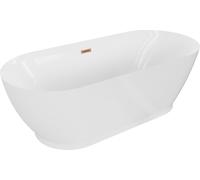 Mexen Roxy baignoire autoportante 180 x 85 cm, blanc, bonde cuivre brossé - 51201808500-65