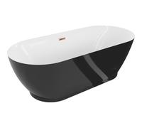 Mexen Roxy baignoire autoportante 180 x 85 cm, blanc/noir, trop-plein or rose - 51201808575-60 46555 5905315385154
