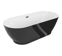 Mexen Roxy baignoire autoportante 180 x 85 cm, blanche/noire, trop-plein noir - 51201808575-70 46558 5905315385185
