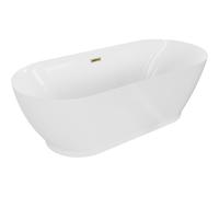 Mexen Roxy baignoire autoportante 180 x 85 cm, blanche, trop-plein doré - 51201808500-50 46543 5905315385031