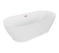 Mexen Roxy baignoire autoportante 180 x 85 cm, blanche, trop-plein en cuivre brossé - 51201808500-65 46546 5905315385062