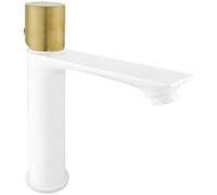 Mexen Royo One robinet de lavabo, blanc/doré - 72201-25 4595 5907709109889