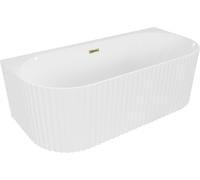 Mexen Sella baignoire autoportante 150x75 cm, blanc brillant, détails dorés