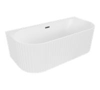 Mexen Sella baignoire autoportante adossée rainurée 170 x 80 cm, blanc mat, trop-plein gun metal - 52711708001-95 54386 5905315506528