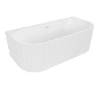 Mexen Sella baignoire autoportante murale striée 150 x 75 cm, blanc mat, trop-plein blanc - 52711507501-20 54301 5905315506153