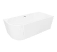 Mexen Silo baignoire autoportante d'angle droit rainurée 150 x 75 cm, blanche, trop-plein nickel brossé - 52891507500P-97 77943 5905315624468