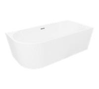 Mexen Silo baignoire autoportante d'angle droite cannelée 170 x 80 cm, blanche, trop-plein chromé - 52891708000P-01 78009 5905315624673
