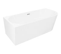 Mexen Silo baignoire autoportante d'angle gauche rainurée 170 x 80 cm, blanche, trop-plein chromé - 52891708000L-01 77787 5905315624079