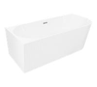 Mexen Silo baignoire autoportante d'angle gauche rainurée 170 x 80 cm, blanche, trop-plein chromé - 52891708000L-01 77787 5905315624079
