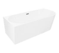 Mexen Silo baignoire autoportante d'angle gauche rainurée 170 x 80 cm, blanche, trop-plein gun metal - 52891708000L-95 77811 5905315624154