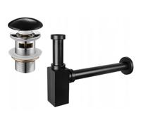 Mexen siphon partiel de lavabo carré avec bouchon clic-clac en céramique, avec trop-plein, noir - 7992060-75 6538 5907709135505