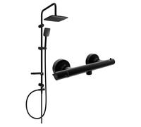 Mexen Slim Sven ensemble de douche mural avec pommeau de douche et robinet thermostatique, noir - 77105262-70 5967 5907709180512