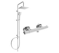 Mexen Tord ensemble de douche en saillie avec pomme de douche et robinet de douche thermostatique Slim, chrome - 77105200-00 5960 5907709180444