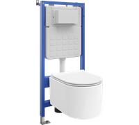 Mexen Sofia ensemble encastré WC cadre pneumatique Tex Air Slim avec cuvette WC Tornado et abattant à descente lente, blanc 101573 5907931047379
