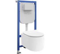 Mexen Sofia ensemble encastré WC cadre Tex E avec cuvette WC et abattant à descente lente, blanc - 610930544000 101514 5907931046839