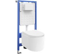 Mexen Sofia ensemble encastré WC cadre Tex Slim avec cuvette WC et abattant à descente lente, blanc - 610030540200 101520 5907931046884