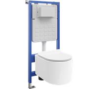 Mexen Sofia ensemble encastré WC cadre Tex Slim avec cuvette WC Tornado et abattant à descente lente, blanc - 610030544000T 101547 5907931047126