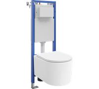 Mexen Sofia ensemble encastré WC structure étroite, d'angle Tex W avec cuvette WC et abattant à descente lente, blanc 101532 5907931046983