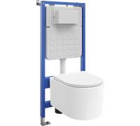Mexen Sofia ensemble WC encastré cadre Tex Slim avec cuvette WC et abattant à descente progressive, blanc - 610030540300 101530 5907931046969