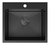 Mexen Solix évier en acier inoxydable 1 bac 500 x 450 mm, noir HC - 6402501000-70HC 78917 5905315981578