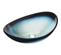 Mexen Sonia lavabo en verre posé sur comptoir 54 x 37 cm, bleu - 24145447 16251 5907709159273