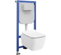Mexen Stella ensemble encastré WC bâti-support Tex E avec cuvette WC et abattant à descente progressive, blanc - 610930680800 101585 5907931049076