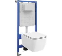 Mexen Stella ensemble encastré WC cadre pneumatique Tex Air Slim avec cuvette WC et siège à descente progressive, blanc 101591 5907931049137