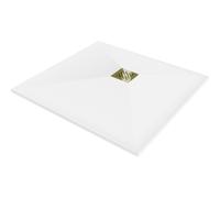 Mexen Stone+ receveur de douche carré en composite 80 x 80 cm, blanc, cache doré - 44108080-G 24869 5905315222732