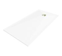 Mexen Stone+ receveur de douche rectangulaire en composite 180 x 90 cm, blanc, cache doré - 44109018-G 24885 5905315222909