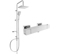 Mexen Sven ensemble de douche en saillie avec pommeau de douche et mitigeur thermostatique Cube, chrome - 77200262-00