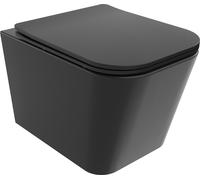 Mexen Teo Cuvette de WC sans rebord avec plaque mince à chute lente, duroplast, noir mat - 30850685