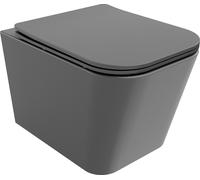 Mexen Teo Cuvette de WC sans rebord avec plaque mince à écoulement lent, duroplast, Noir foncé mat - 30854071