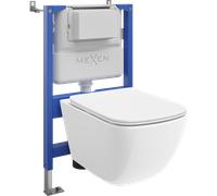 Mexen Timo ensemble encastré WC bâti-support pneumatique Tex Air XS-F avec cuvette WC Tornado et abattant à descente 101646 5907931049656