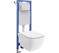 Mexen Timo ensemble encastré WC cadre mince, d'angle Tex W avec cuvette WC Tornado et abattant à descente progressive, blanc 101643 5907931049625