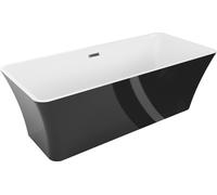 Mexen Tonia baignoire autoportante 170 x 75 cm, blanc/noir, bonde en métal - 52171707575-95