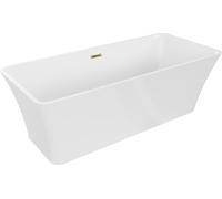 Mexen Tonia baignoire autoportante 170 x 75 cm, blanc, trop-plein or - 52171707500-50