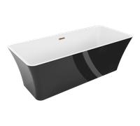 Mexen Tonia baignoire autoportante 170 x 75 cm, blanche/noire, trop-plein or rose - 52171707575-60 46015 5905315380654