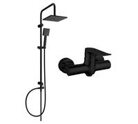 Mexen Tord ensemble de douche apparent avec pomme de douche et mitigeur de douche Pecos, noir - 72740200-70 6092 5907709181755