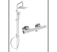 Mexen Tord ensemble de douche en saillie avec pomme de douche et robinet de douche thermostatique Slim, chrome - 77105200-00 5960 5907709180444