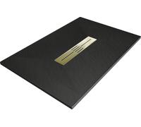 Mexen Toro Boîte de douche SMC 140 x 70 cm, noir, plaque de recouvrement dorée - 43707014-G