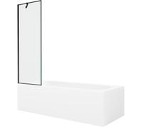 Mexen Vega baignoire rectangulaire 150 x 70 cm avec habillage et paravent 1 volet 60 cm, motif noir - 550115070X9506007070 22304 5905315204943