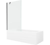 Mexen Vega baignoire rectangulaire 150 x 70 cm avec écran 1 aile 100 cm, transparent, noir - 550115070X9510000070