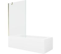 Mexen Vega baignoire rectangulaire 150 x 70 cm avec habillage et pare-douche à 1 volet 100 cm, transparent, doré 22296 5905315204868