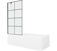 Mexen Vega baignoire rectangulaire 150 x 70 cm avec écran 1 porte 90 cm, motif noir - 550115070X9509007077