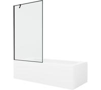 Mexen Vega baignoire rectangulaire 150 x 70 cm avec habillage et paroi de douche à 1 volet 100 cm, motif noir 22308 5905315204981