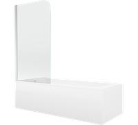 Mexen Vega baignoire rectangulaire 150 x 70 cm avec habillage et paroi de douche à 1 volet 80 cm, transparent, chrome 13080 5907709107786