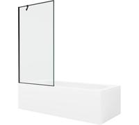 Mexen Vega baignoire rectangulaire 150 x 70 cm avec habillage et paroi de douche à 1 volet 90 cm, motif noir 22307 5905315204974