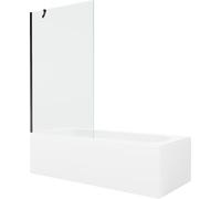 Mexen Vega baignoire rectangulaire 150 x 70 cm avec écran 1 aile 100 cm, transparent, noir - 550115070X9510000070