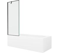 Mexen Vega baignoire rectangulaire 150 x 70 cm avec tablier et pare-baignoire à 1 panneau de 70 cm, motif noir 22305 5905315204950