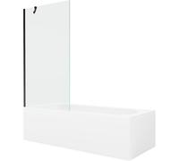 Mexen Vega baignoire rectangulaire 150 x 70 cm avec tablier et paroi 1 volet 90 cm, transparent, noir - 550115070X9509000070 22301 5905315204912
